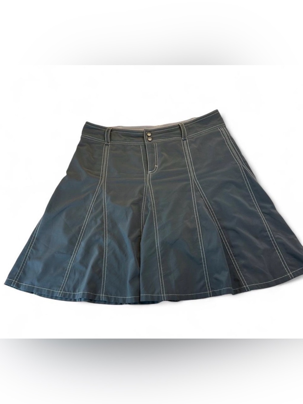 Athleta Charcoal A-Line Skirt with Contrast Topstitch